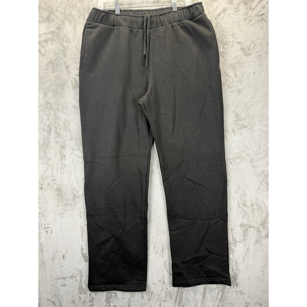 District VIT‎ Fleece Black Sweatpants Mens Large Relaxed Straight Leg Joggers L
